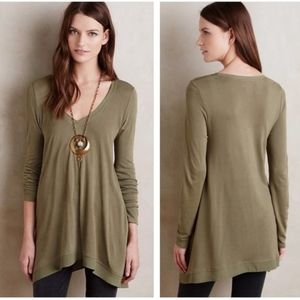 Olive Green Long Tunic Top - Deletta Anthropologie